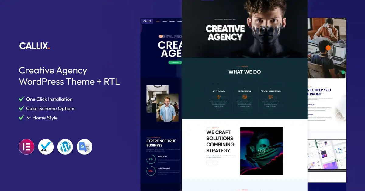 Callix – Creative Agency WordPress Theme + RTL