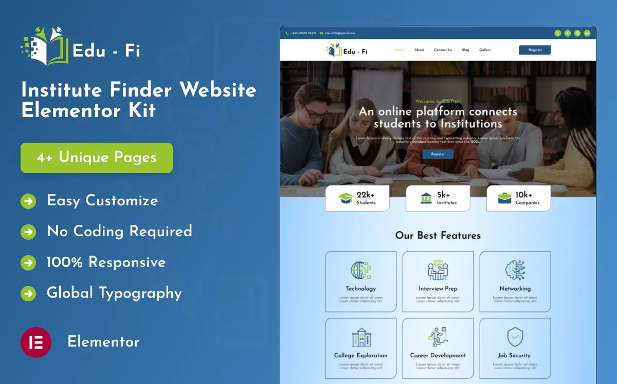 Edu-Fi – Institute Finder Elementor Kit