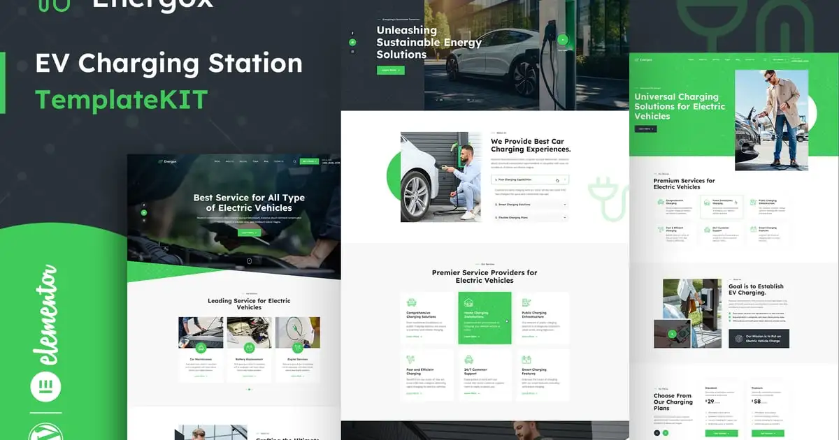 Energox – EV Charging Station Elementor Template Kit