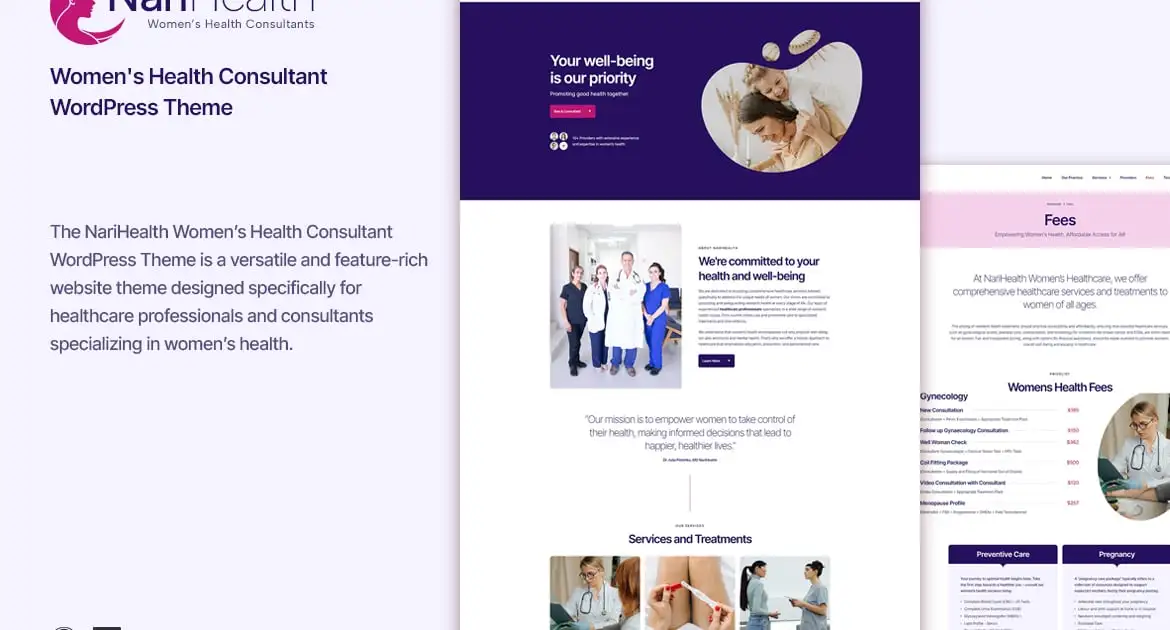 NariHealth – Women’s Health Consultant WordPress