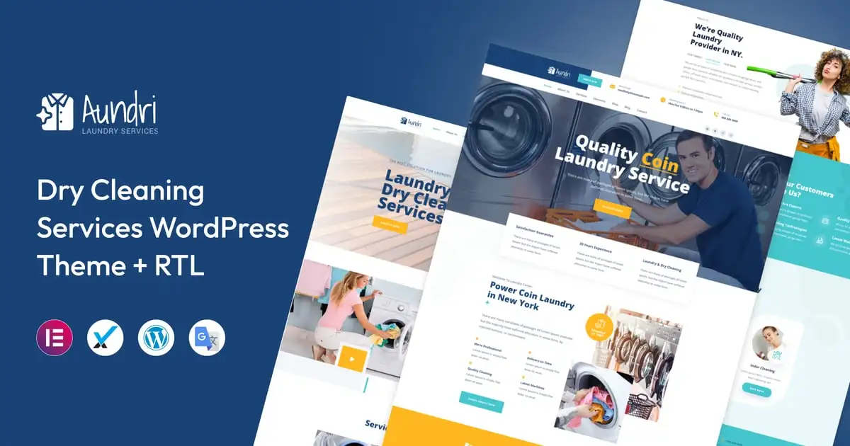 Aundri – Dry Cleaning Services WordPress Theme