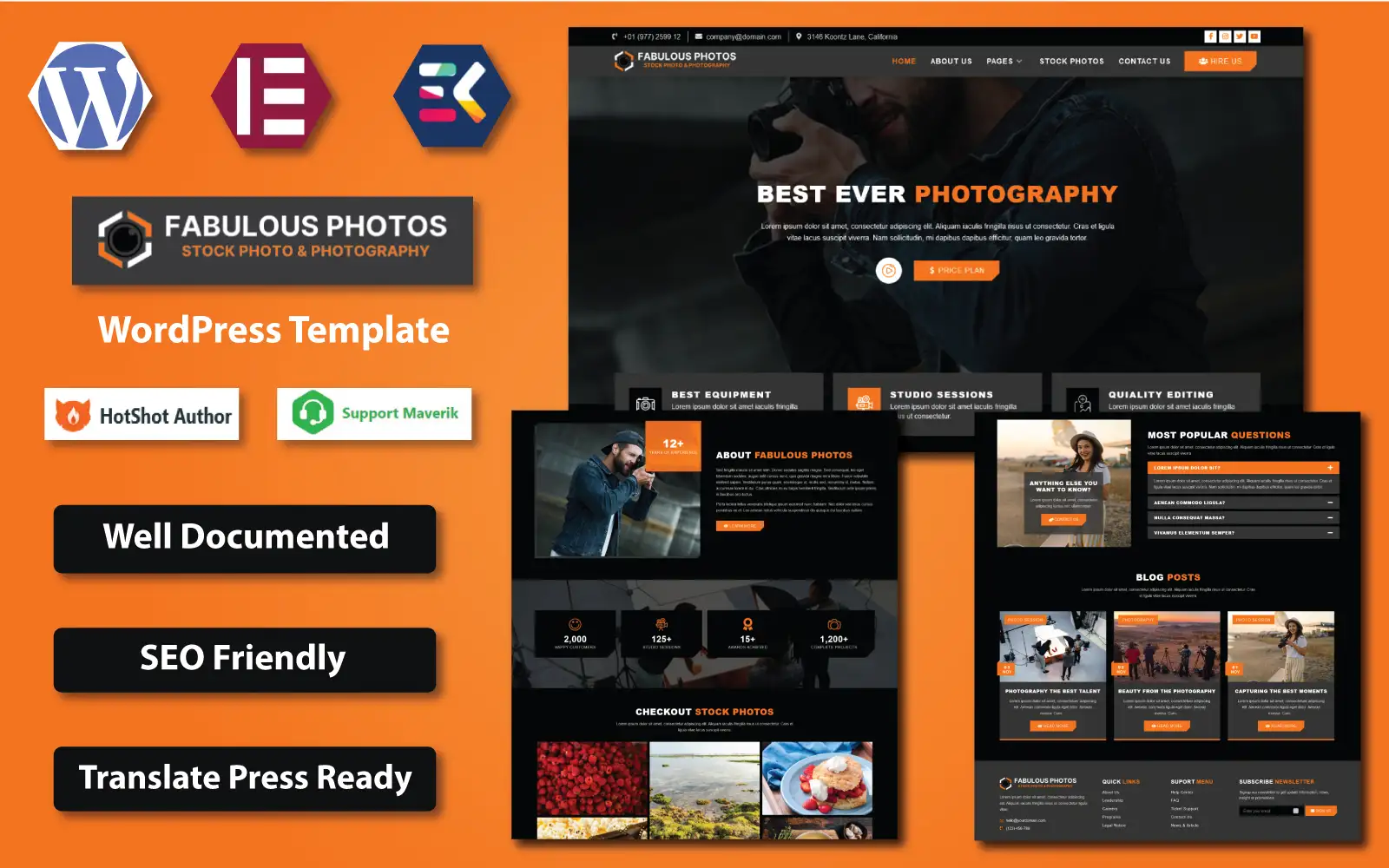 Fabulous Photos – Stock Photo & Photography WordPress Elementor Template WordPress Theme