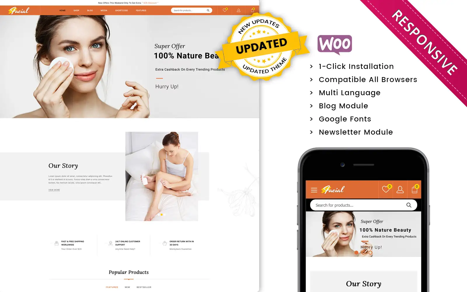 Facial – The Ladies Cosmetic Store WooCommerce Theme