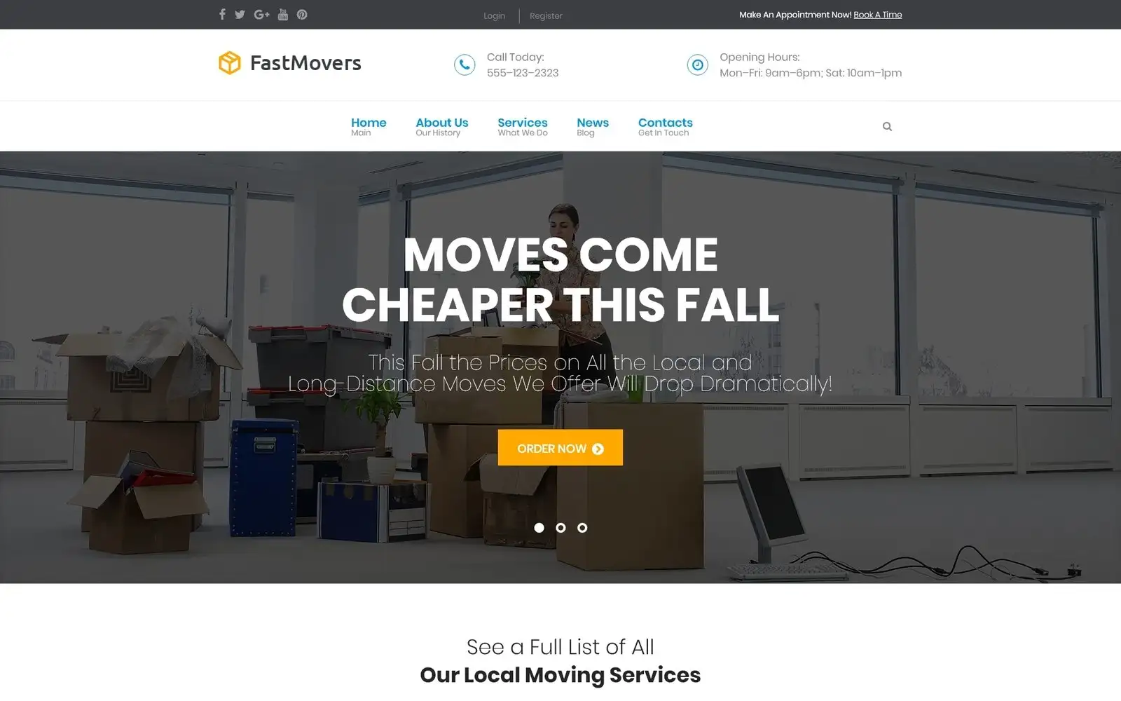 Fast Moving – Transportation & Moving Services WordPress Theme