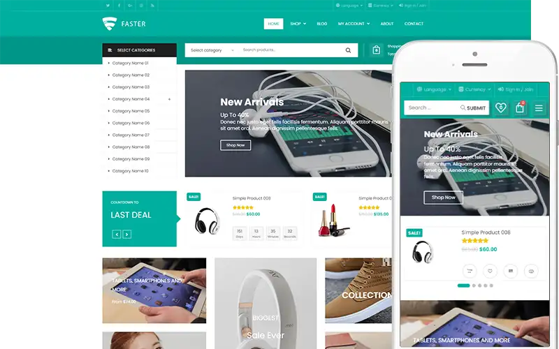 Faster – Multipurpose Theme WooCommerce Theme