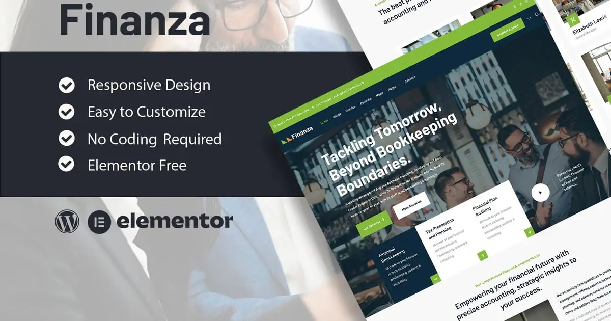 Finanza – Finance & Accounting Company Elementor Template Kit