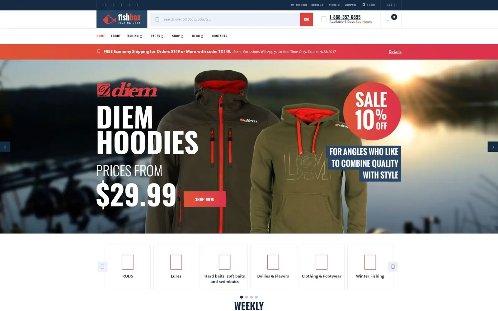 FishBox – Fishing Supplies WooCommerce Theme