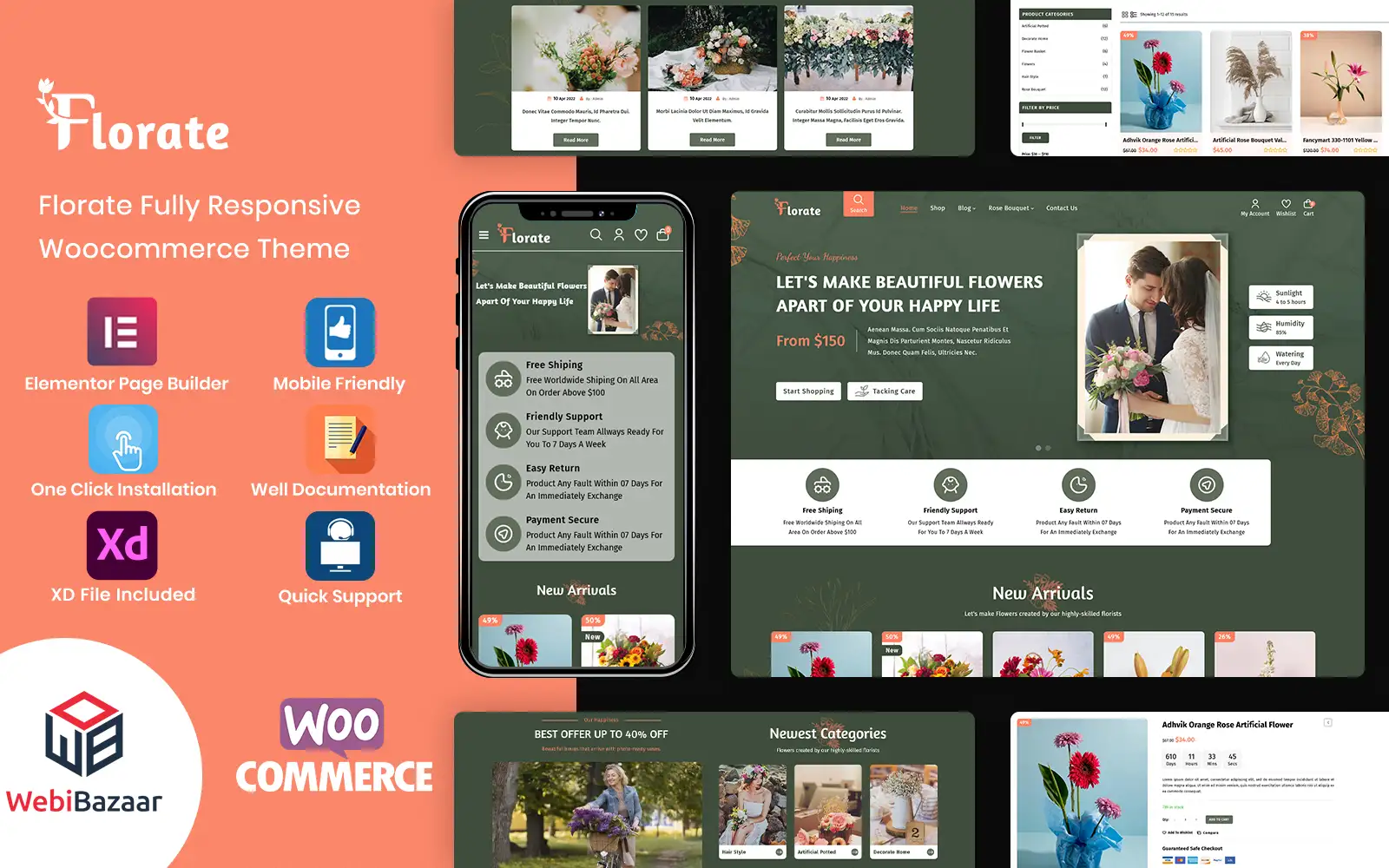 Florate – Flower Shop WooCommerce Responsive Theme WooCommerce Theme