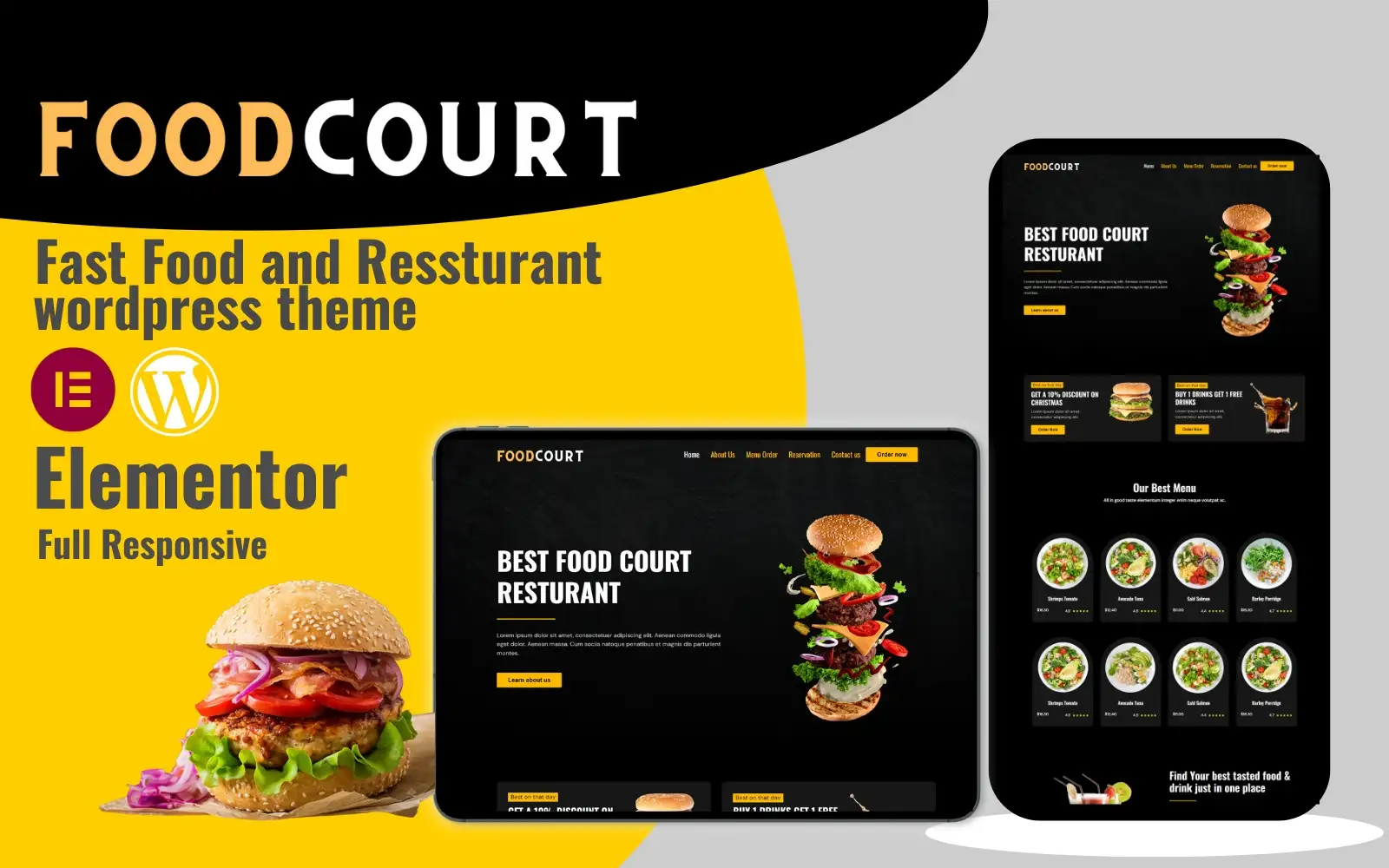 Foodcourt – Fast food & Restaurants WordPress theme WordPress Theme