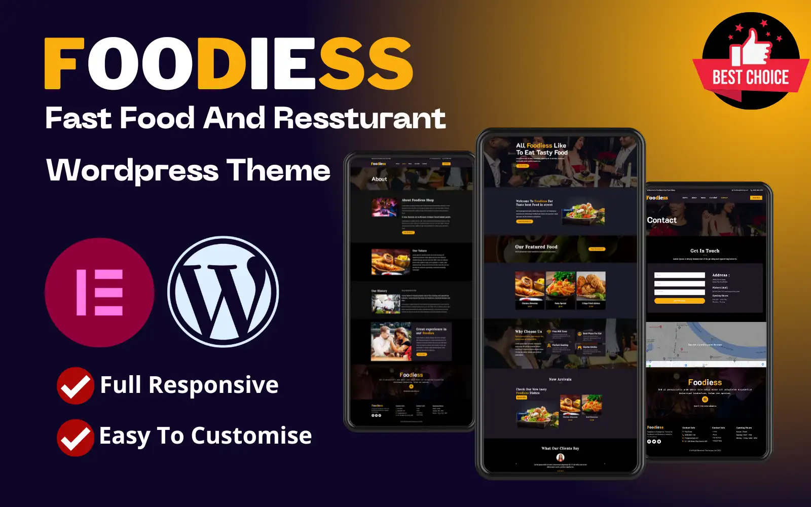 Foodiess Fast Food And Resturant Full Responsive WordPress Theme WordPress Theme