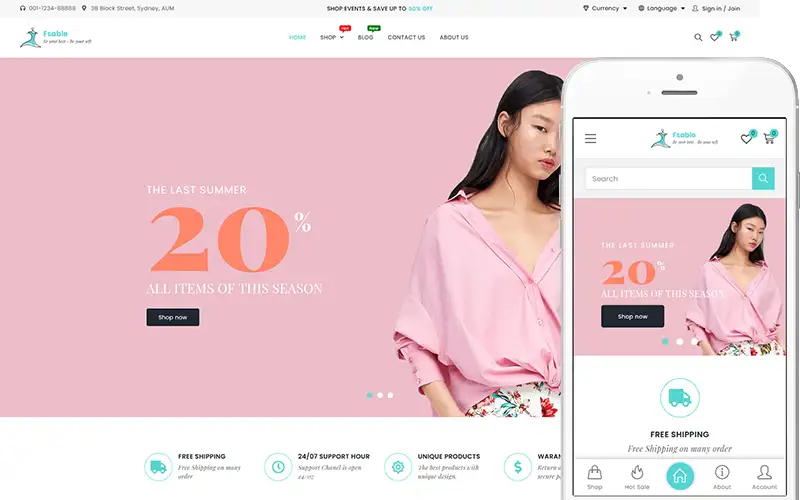 Fsable – Theme for Fashion & Clothing WooCommerce Theme