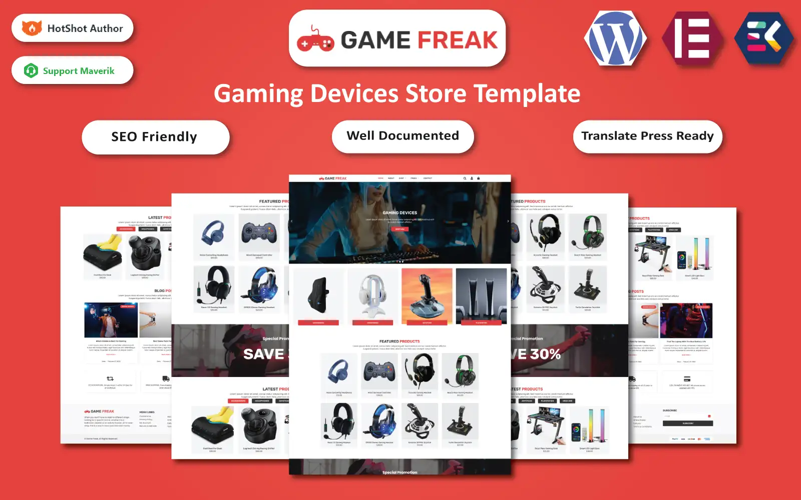 Game Freak – Gaming Devices & Accessories Store WooCommerce Elementor Template WooCommerce Theme