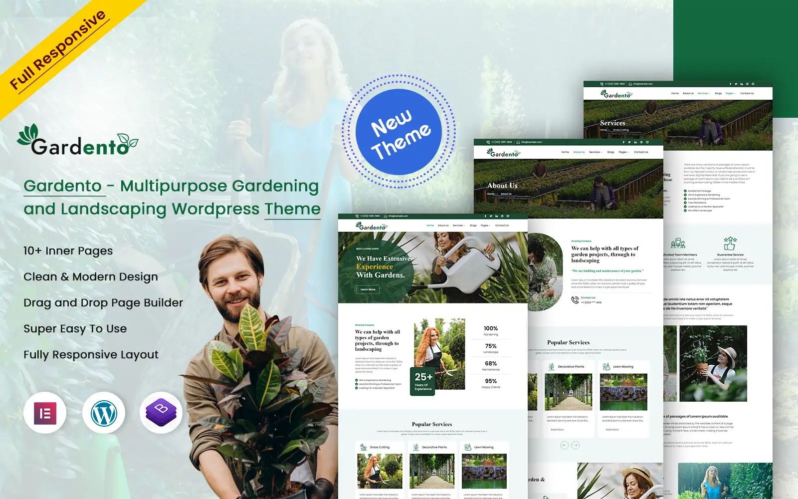 Gardento – Multipurpose Gardening & Landscaping WordPress Theme