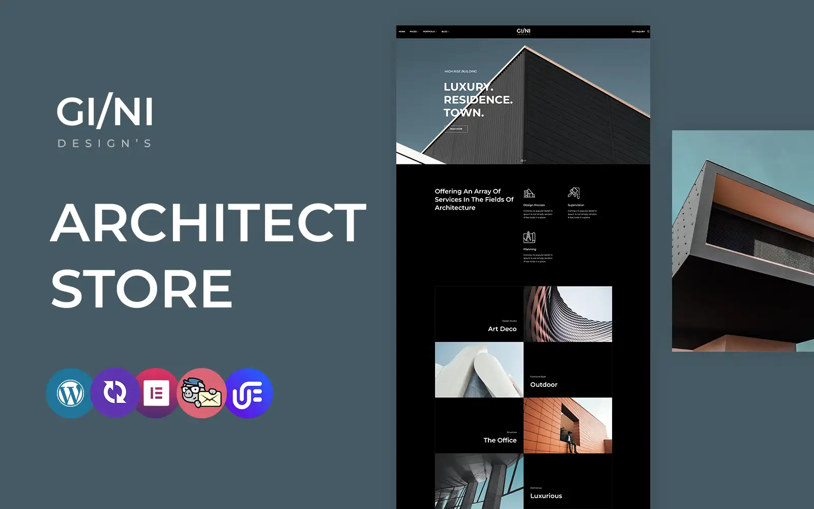 Gini – Architecture WordPress Elementor CMS Theme WordPress Theme