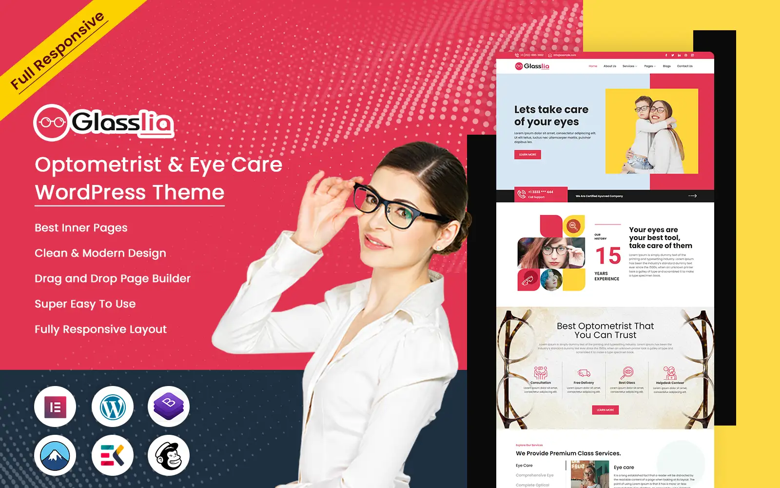 Glasslia – Optometrist & Eye Care WordPress Theme