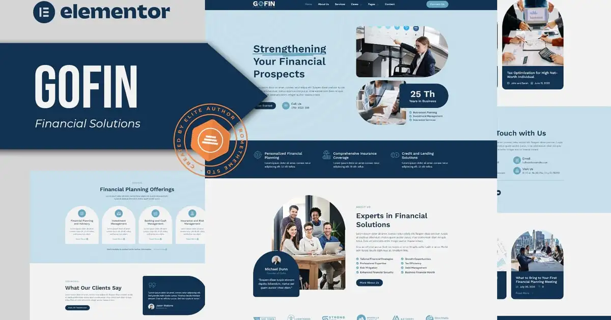 Gofin – Financial Solutions Elementor Template Kit