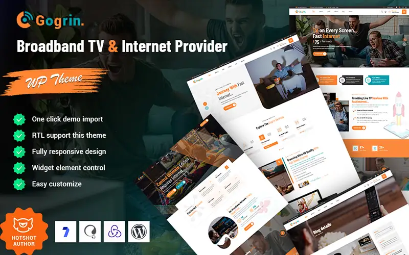 Gogrin – Broadband TV and Internet Provider WordPress Theme