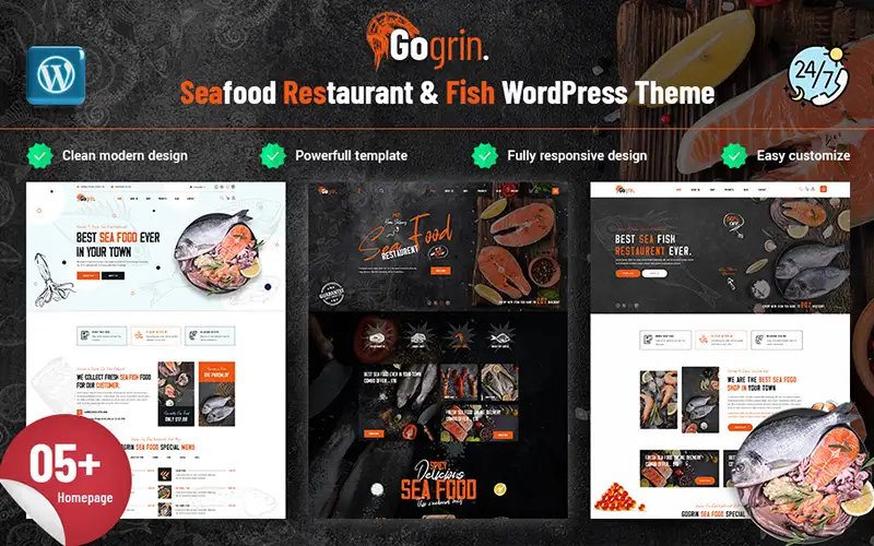 Gogrin – Seafood & Fish Restaurant WordPress Theme