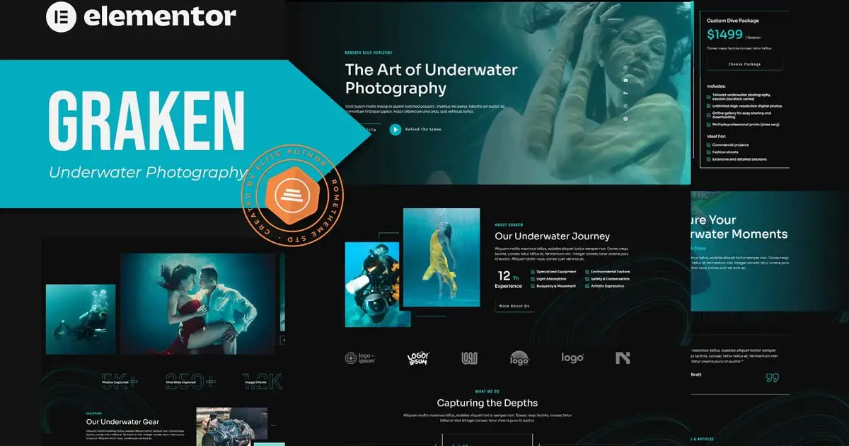 Graken – Underwater Photography Elementor Template Kit