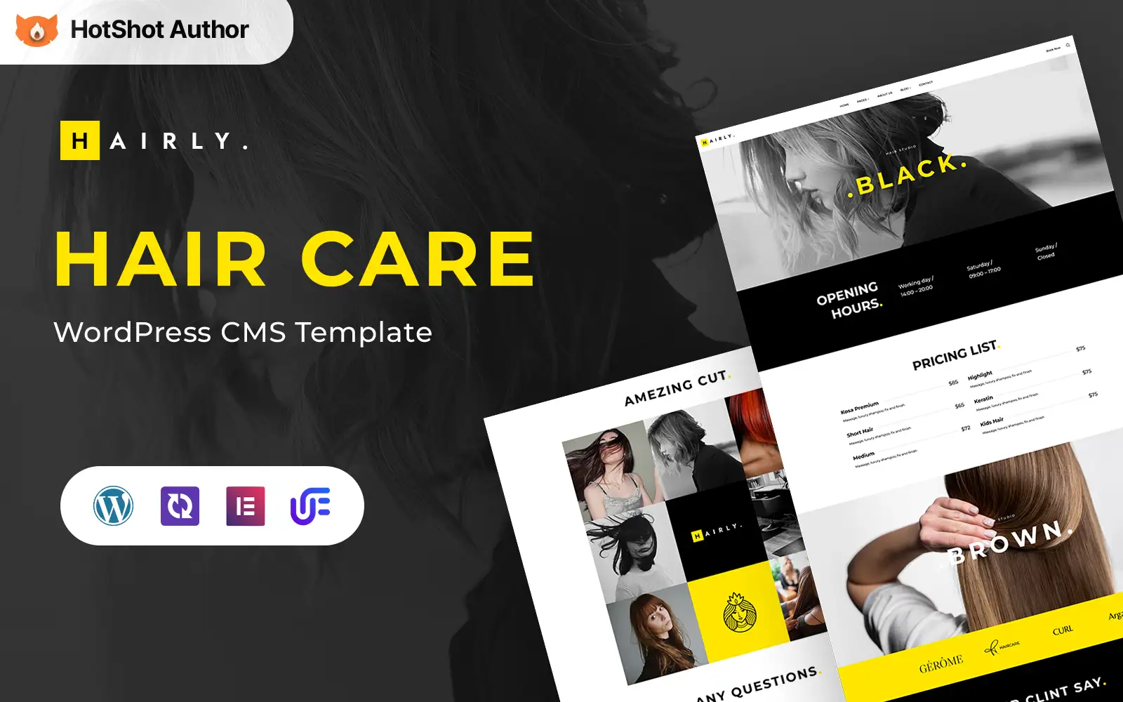 Hairly – Hair Care And Hair Salon WordPress Elementor Theme WordPress Theme