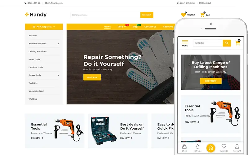 Handy – Theme for Tools & Equipment Store WooCommerce Theme