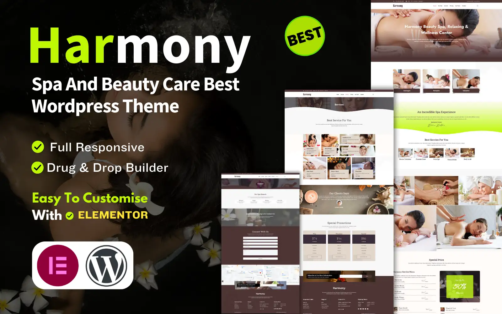 Harmony Beauty Care Spa Salon WordPress Theme WordPress Theme
