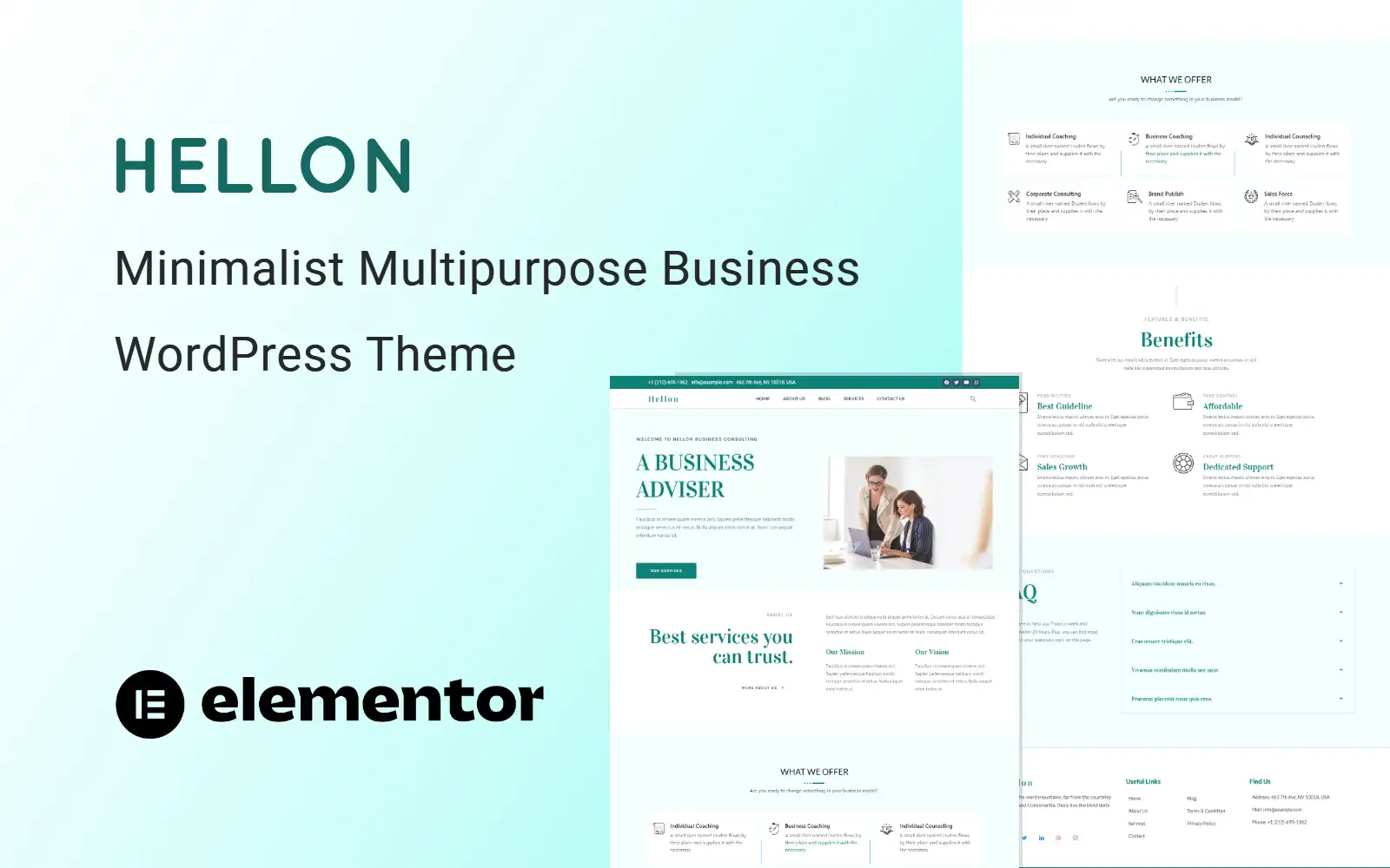 Hellon – Minimalist Multipurpose Fully Responsive Business WordPress Theme