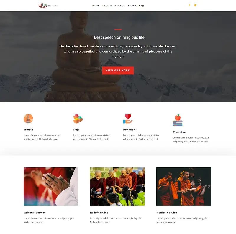 Hindu Religious Church Temple WordPress Theme WordPress Theme