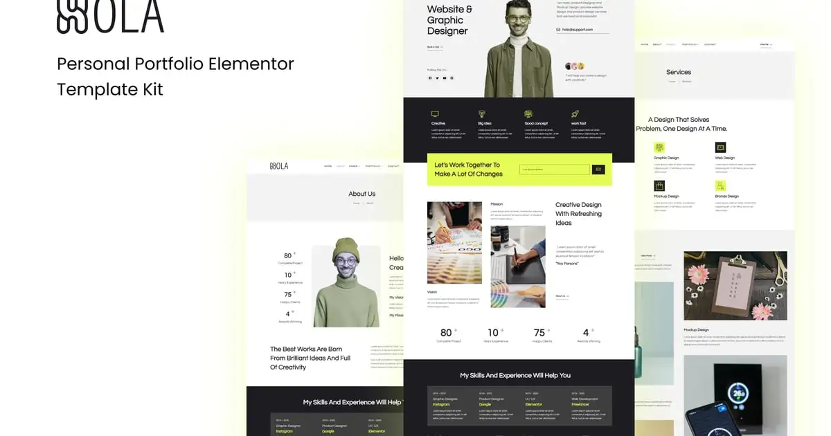Hola – Personal Portfolio Elementor Template Kit