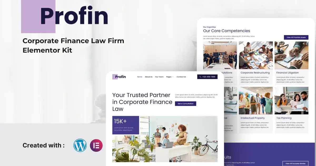 Profin – Finance Law Firm Elementor Template Kit