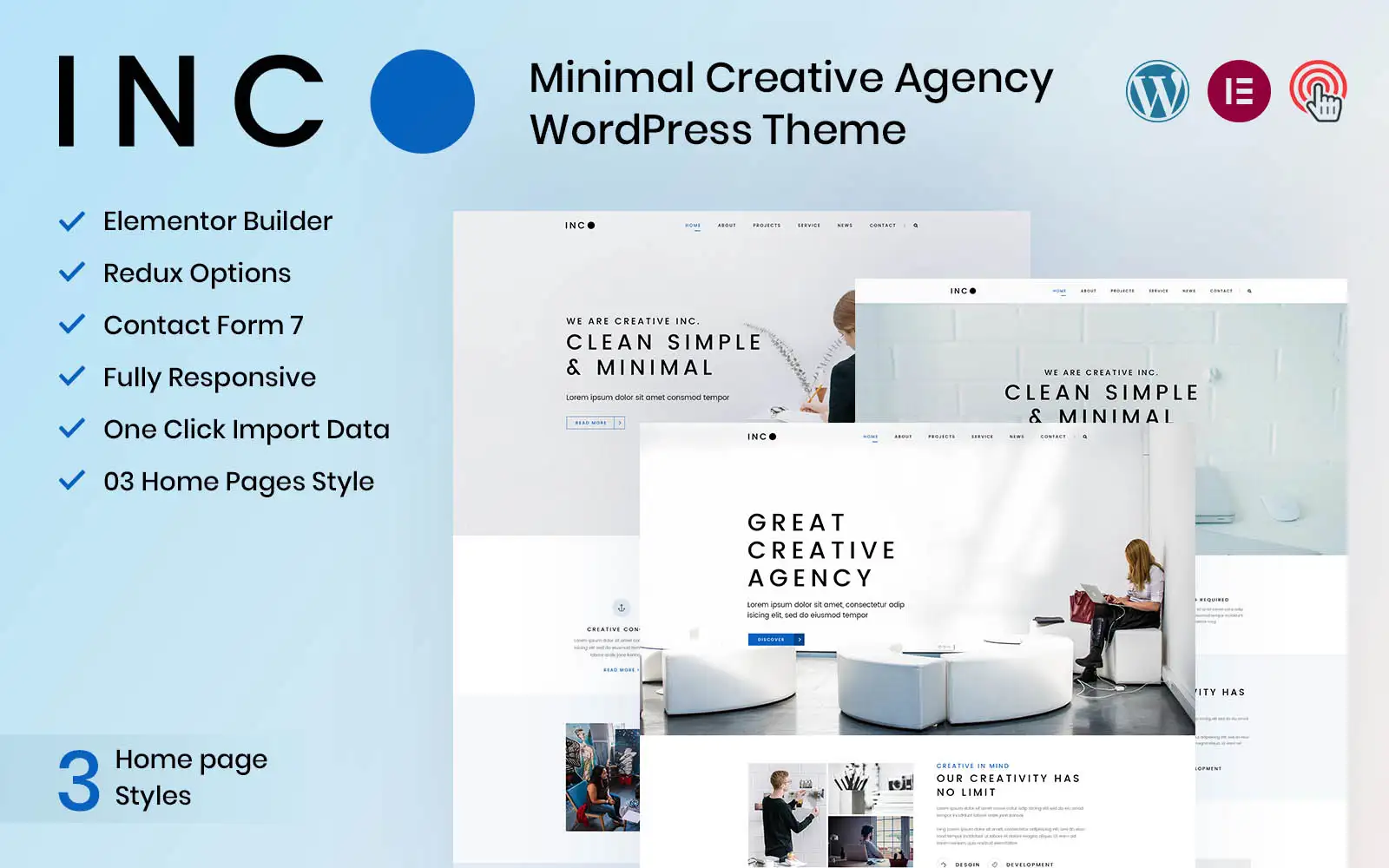 Inc – Minimal Creative Agency WordPress Theme