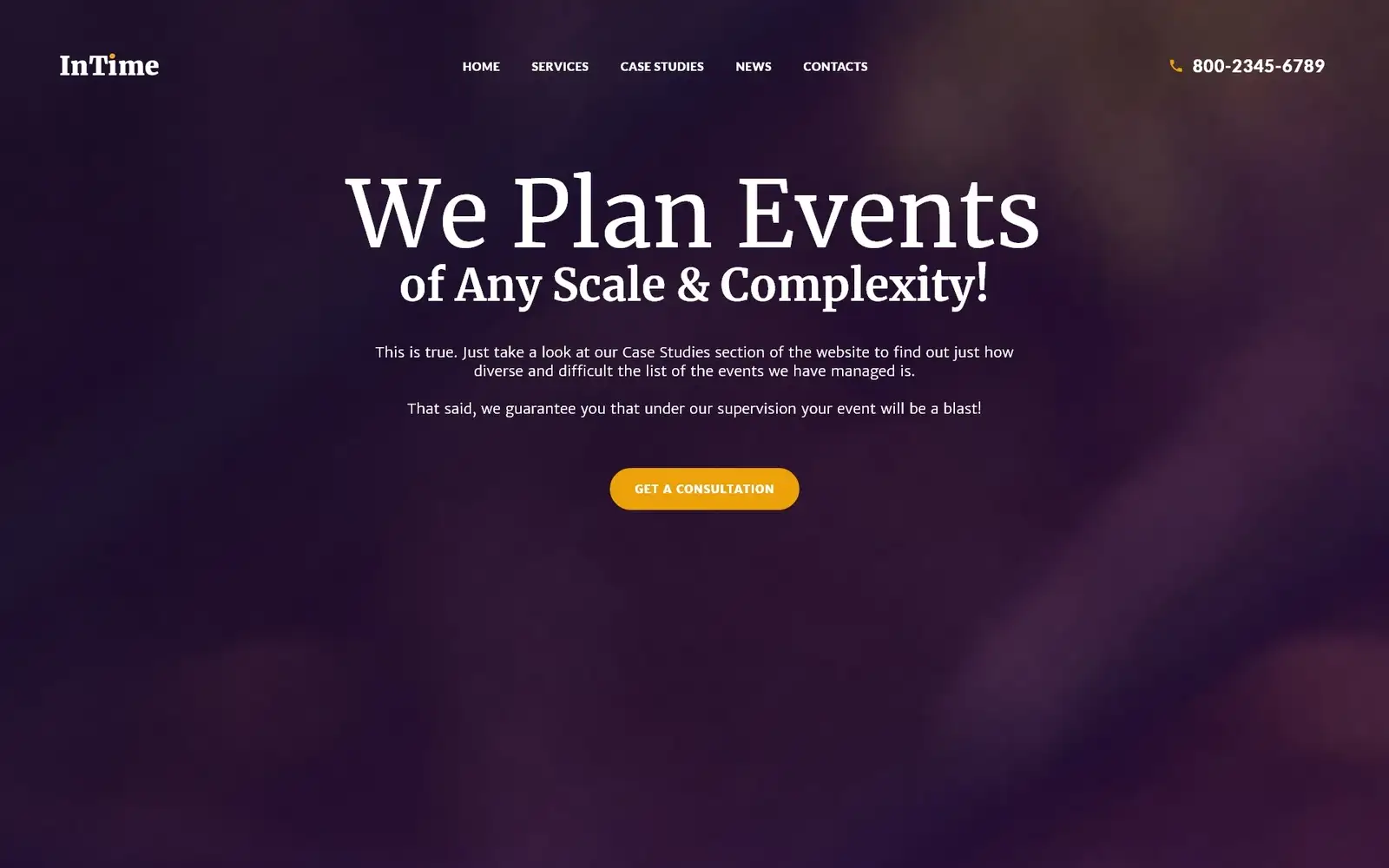 InTime – Events Management Company WordPress Theme