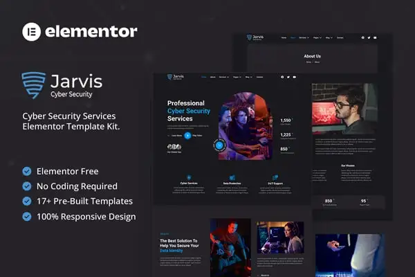 Jarvis – Cyber Security Services Elementor Template Kit