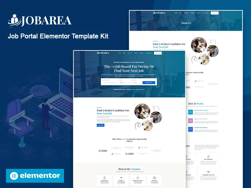 Jobarea – Job Portal Elementor Template Kit Elementor Kit
