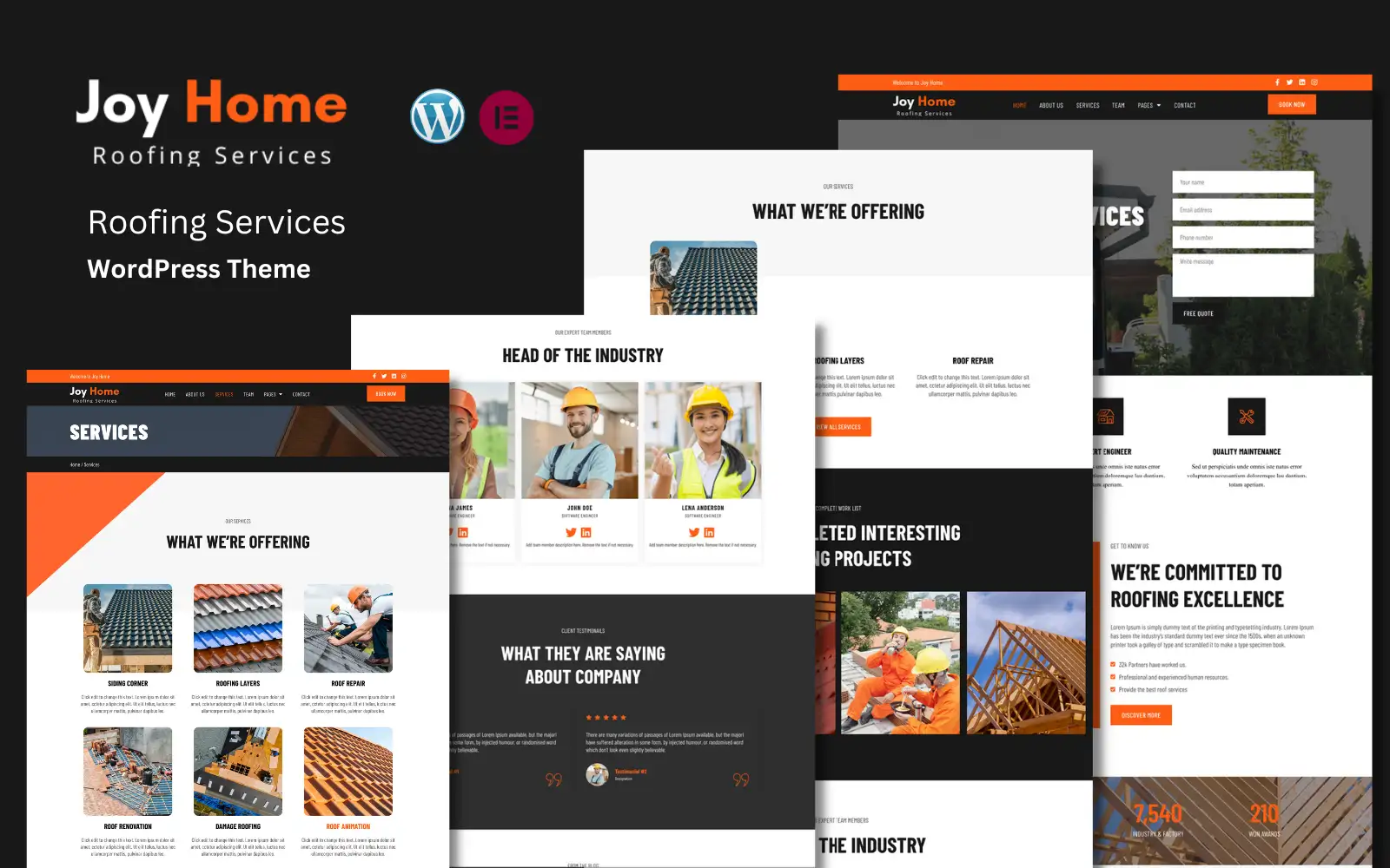 Joy Home – Roofing Services WordPress Theme