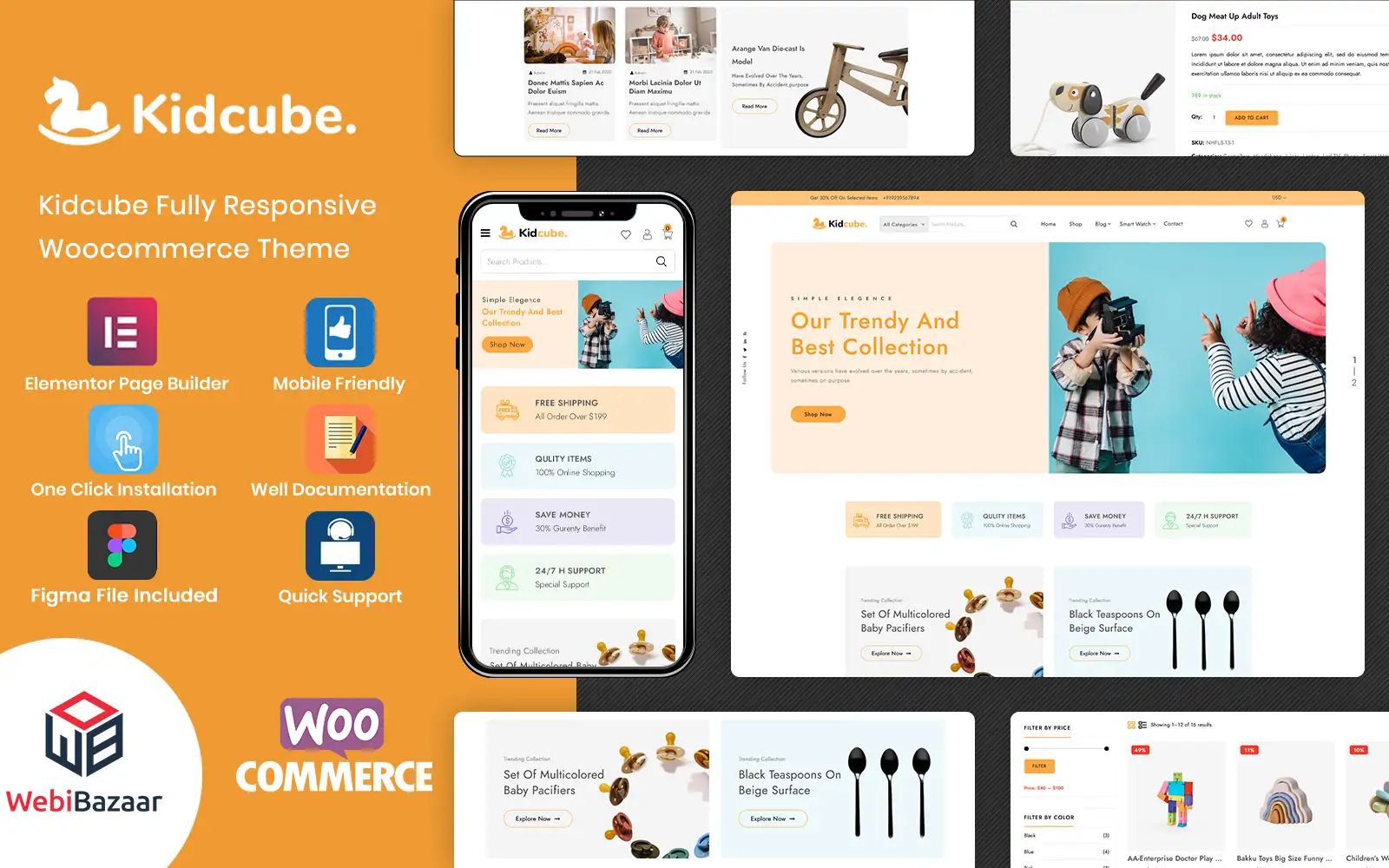 KidCube – Baby Kids Clothing & Toys WordPress Template WooCommerce Theme