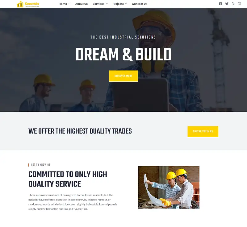 Koncrete – Construction & Building Elementor Template Kit Elementor Kit