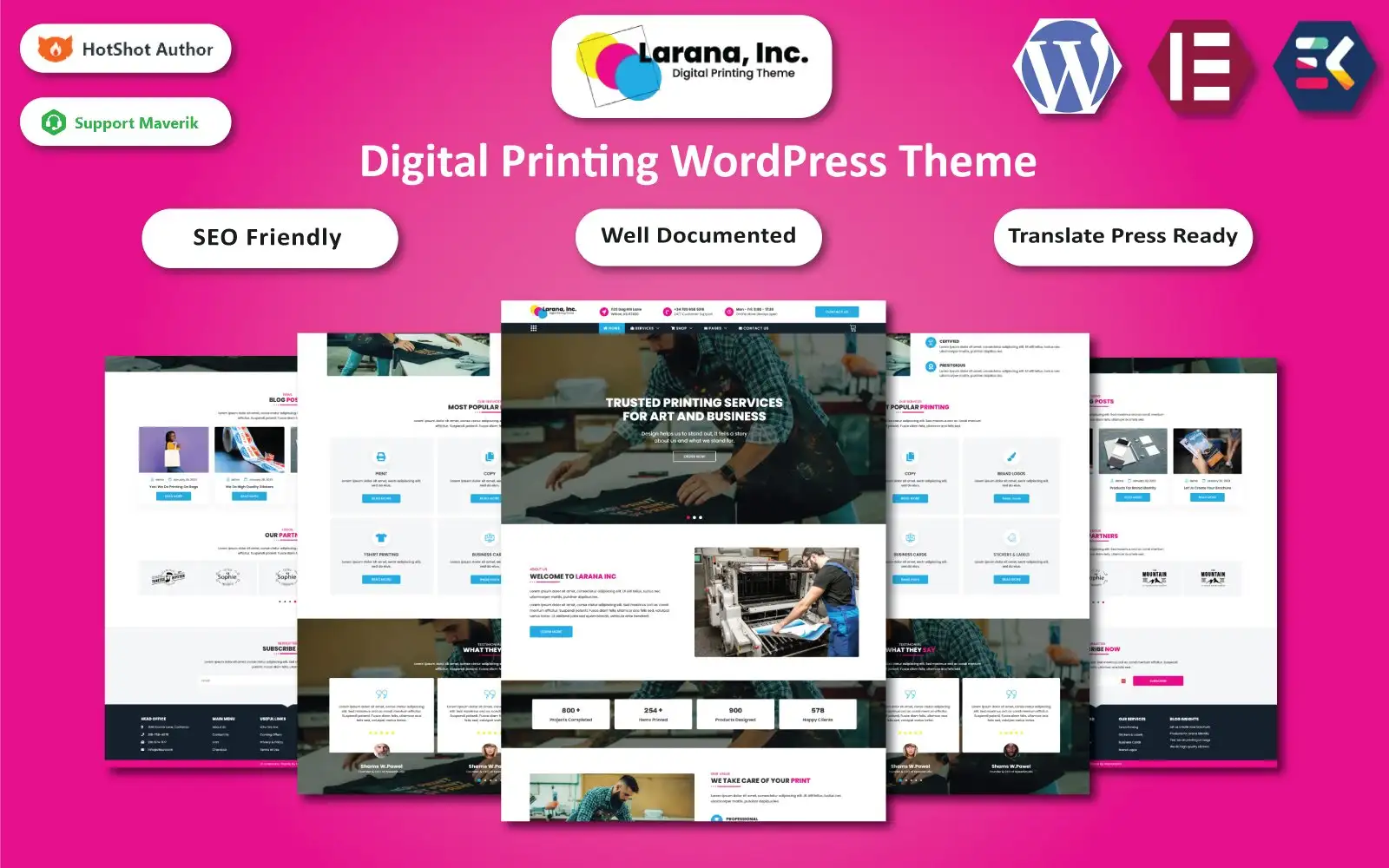 Larana Inc – Digital Printing WordPress Elementor Template WordPress Theme