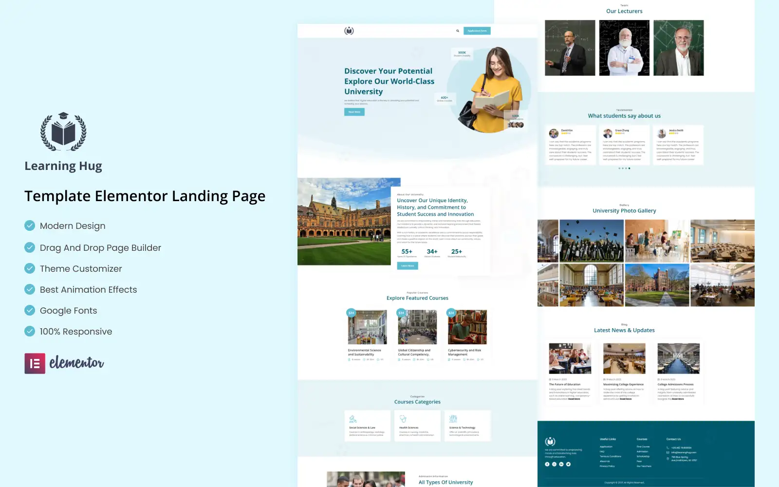 Learning hub – College and University Education Elementor Landing Page Elementor Kit