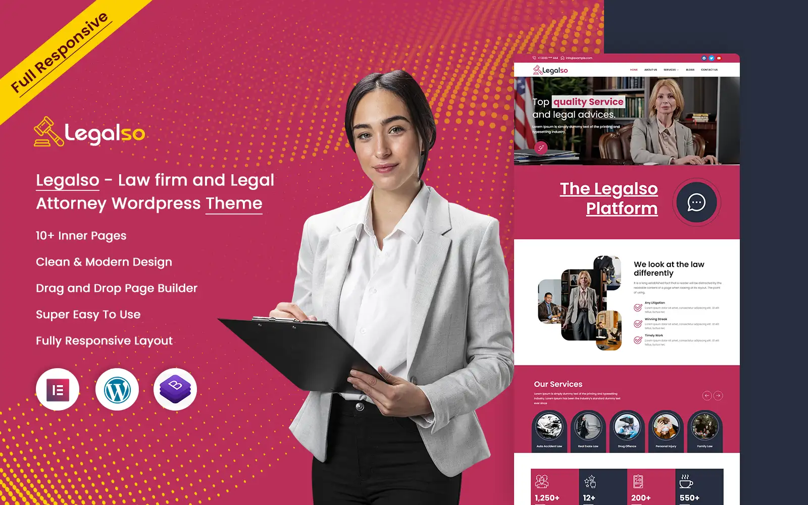 Legalso – Law firm and Legal Attorney WordPress Theme