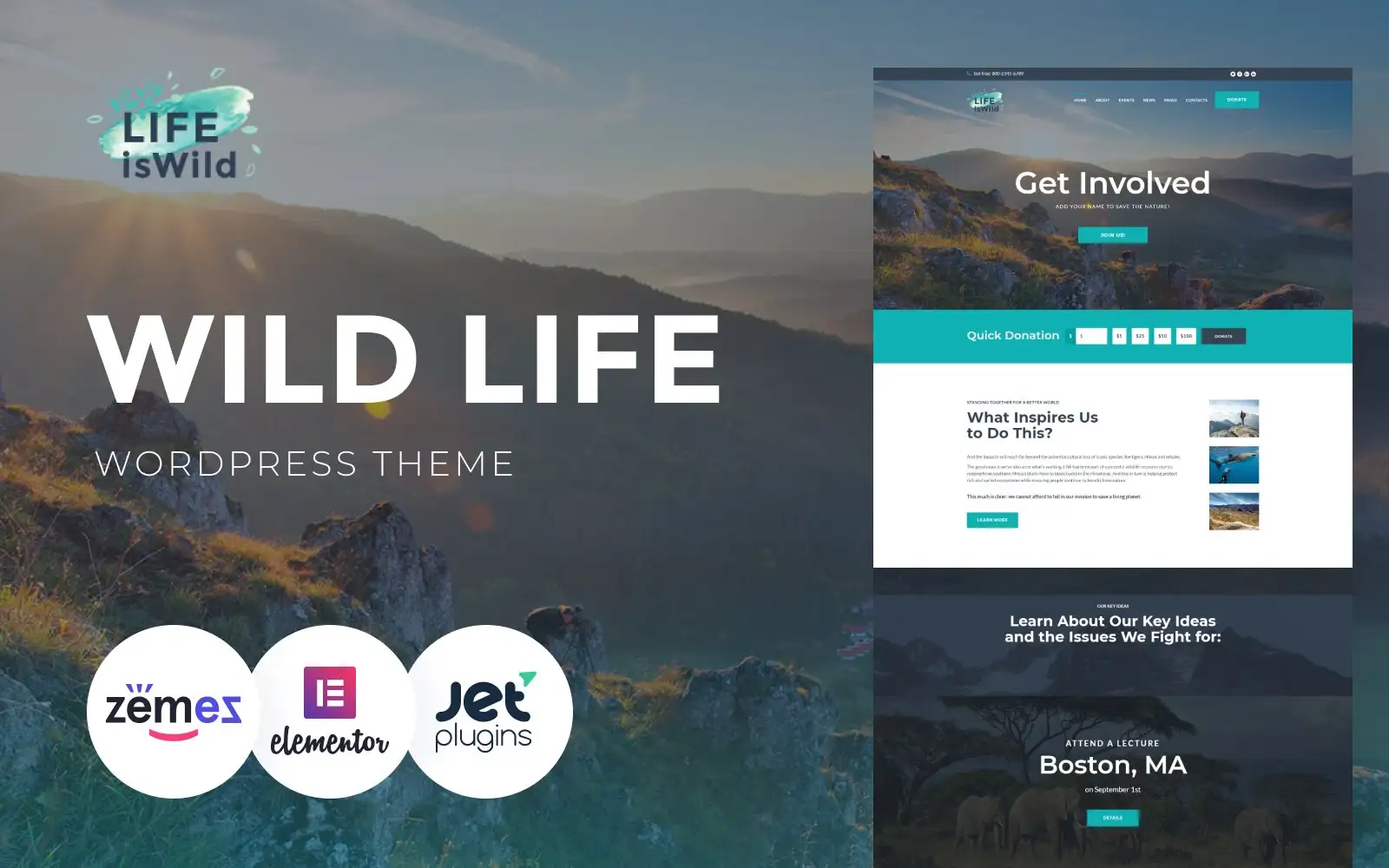 LifeisWild – Wild Life WordPress Theme