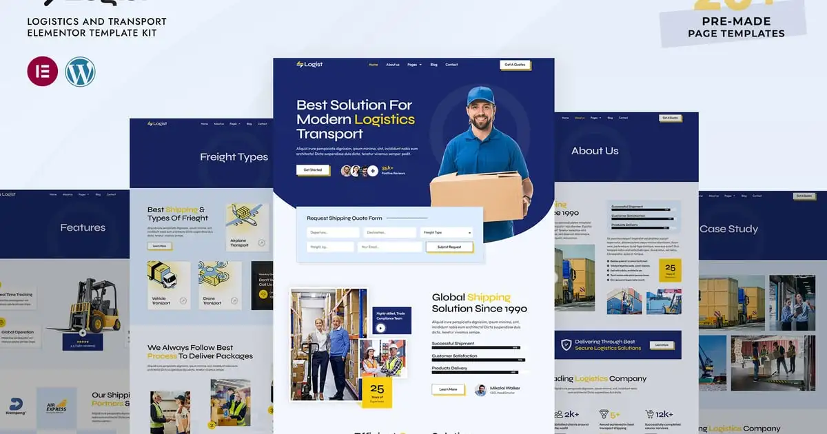 Logist – Logistics And Transport Elementor Pro Template Kit