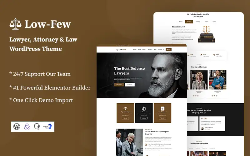 Lowfew – Lawyer and Attorney Responsive WordPress Theme