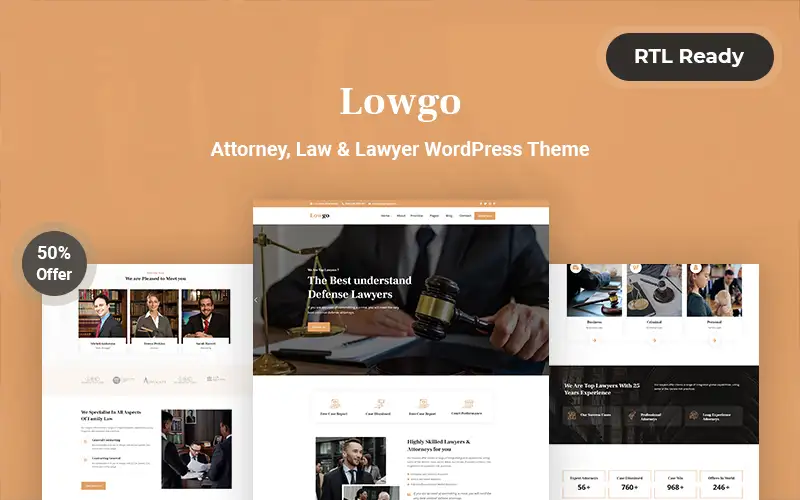 Lowgo – Attorney, Law & Lawyer WordPress Theme