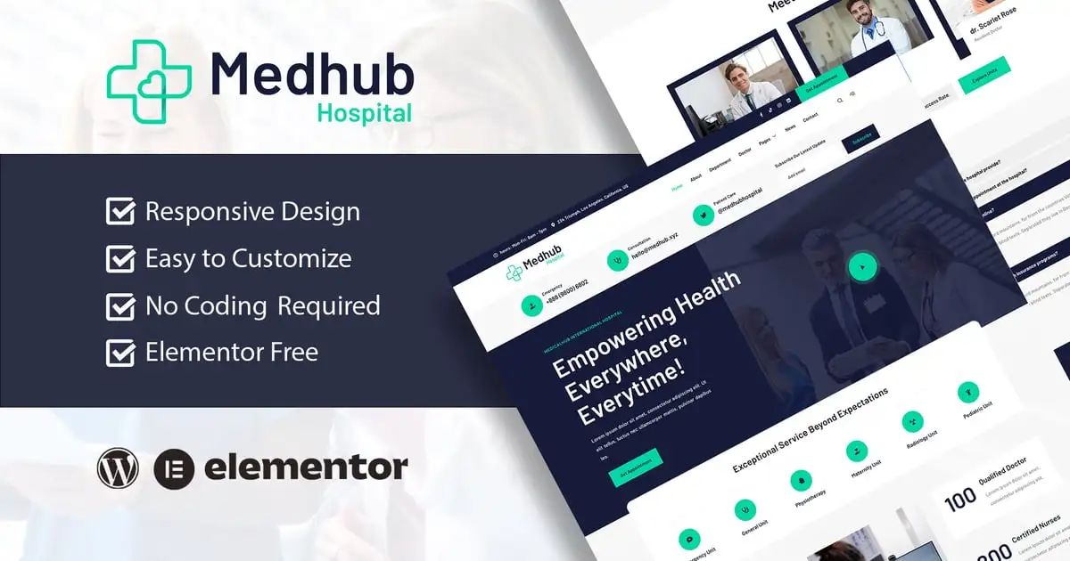 MedHub – Hospital & Medical Elementor Template Kit