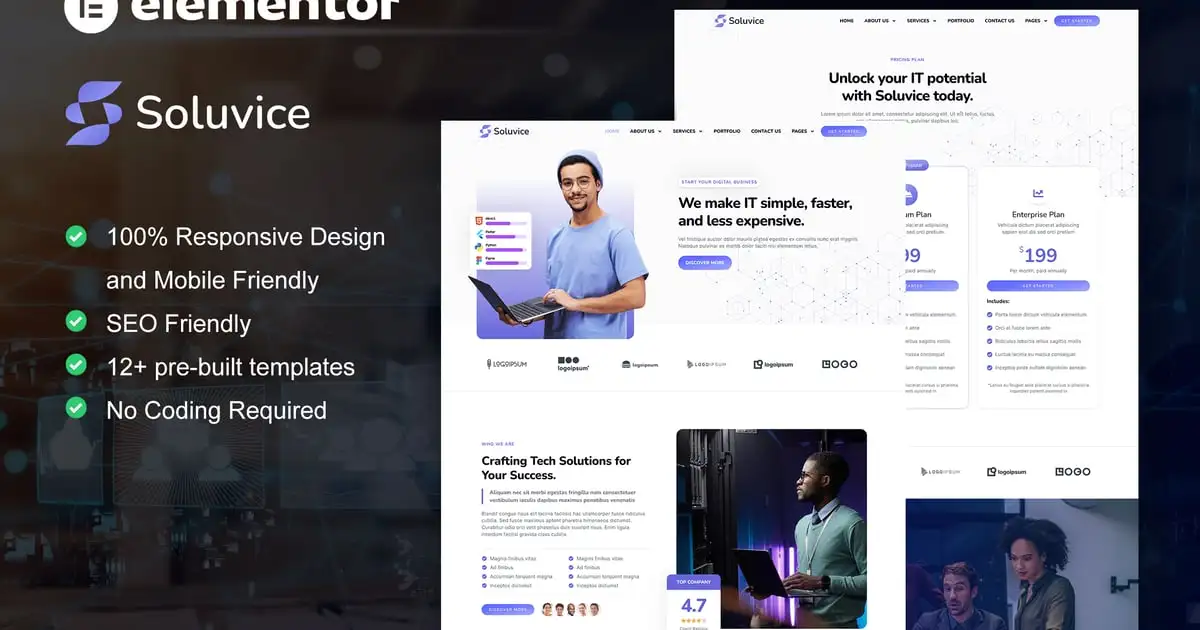 Soluvice – IT Solutions & Services Company Elementor Pro Template Kit