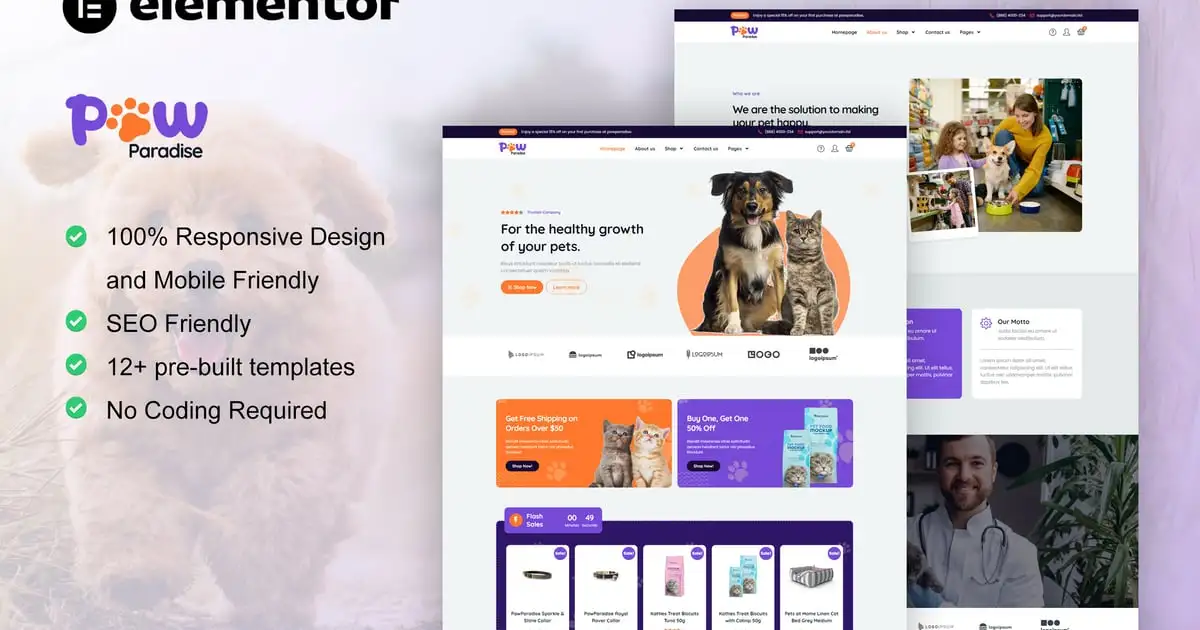 PawParadise – WooCommerce Pet Shop Elementor Template Kit
