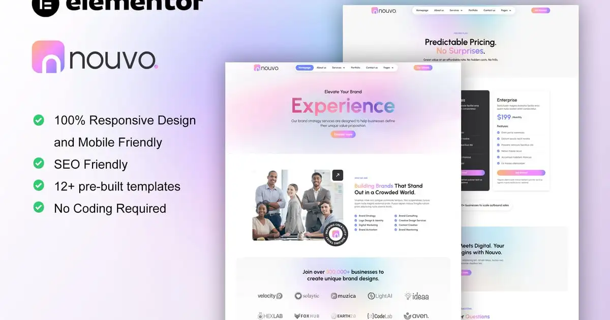 Nouvo – Digital Marketing Agency Elementor Pro Template Kit