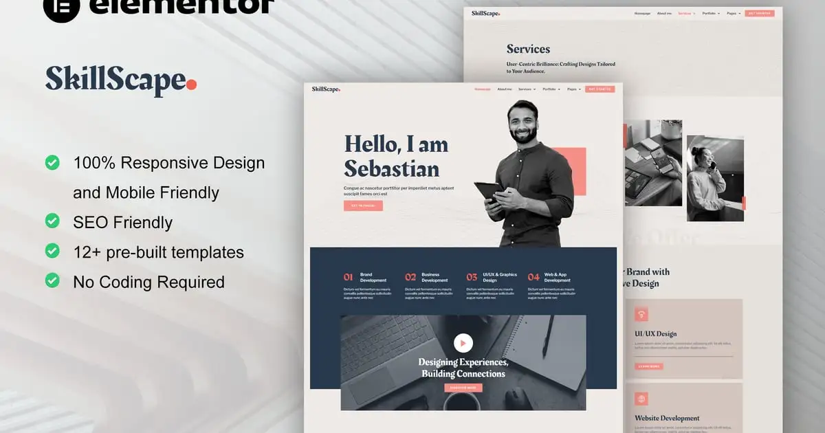 SkillScape – Creative Agency & Portfolio Elementor Template Kit