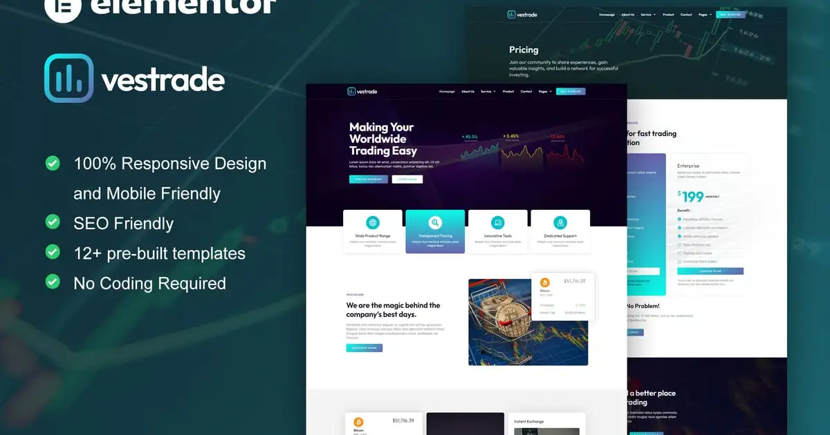 Vestrade – Trading & Investment Elementor Template Kit